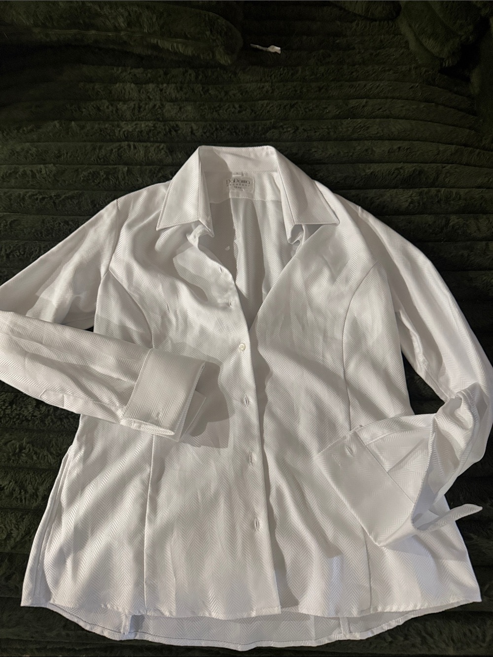 DaDonna White Women's Textured Button-Down Blouse
